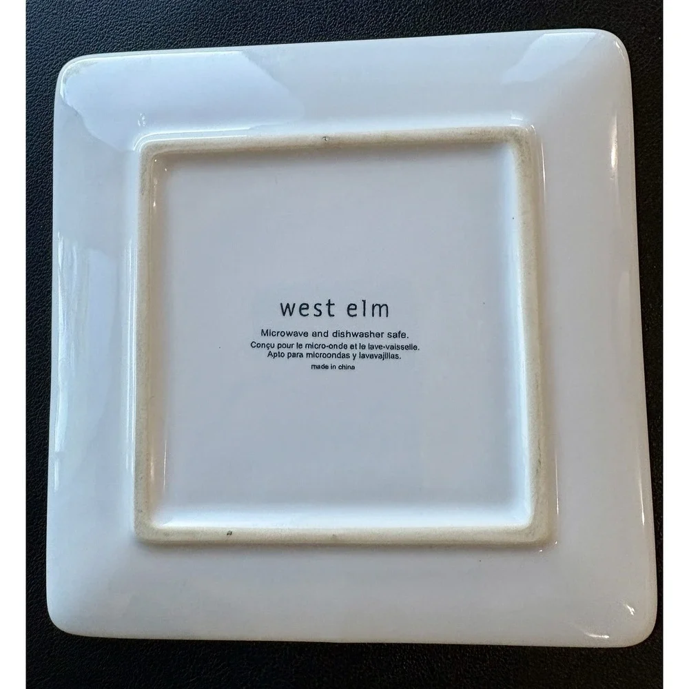 West Elm Square Reindeer Side Plate 5.5 x5.5